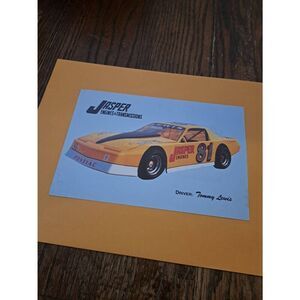 Vintage Jasper Engines Pontiac Tommy Lewis Racing Sponsor Card 9x6